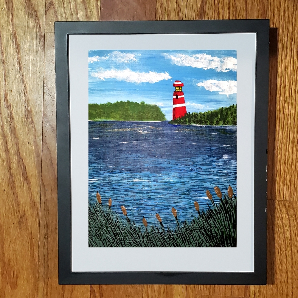 Unframed Lighthouse Seascape Art Print